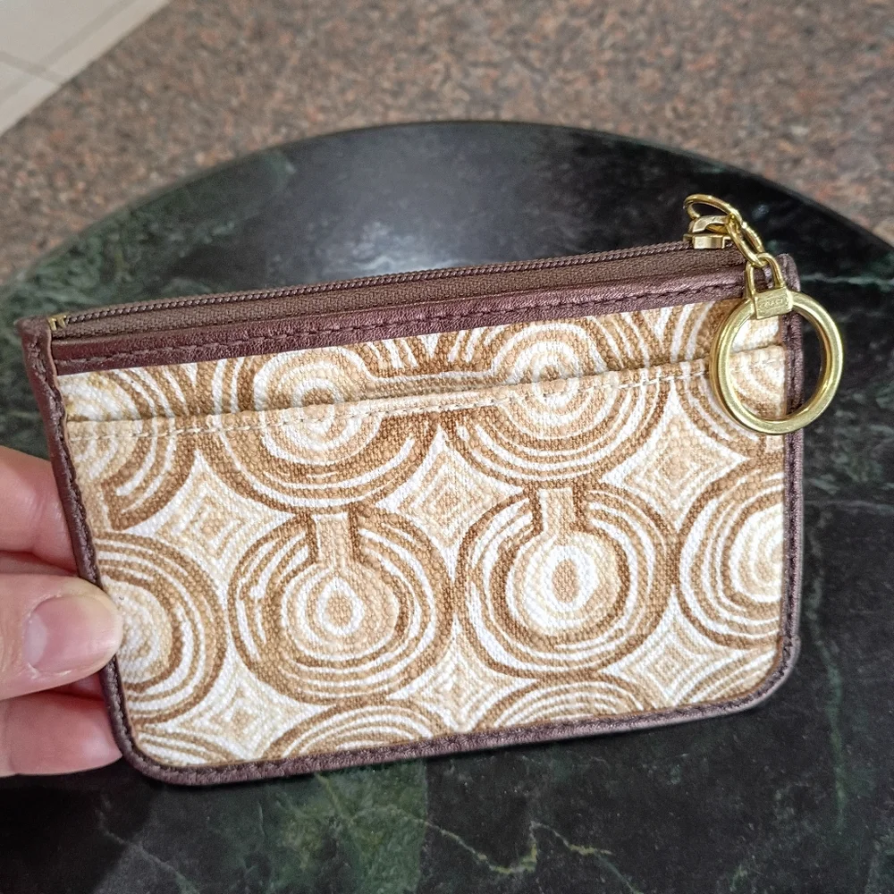 Coach Audrey Op Art Swril Wallet Key Ring